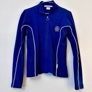 Antigua Womens Sport Full Zip Florida Gators UF Piped Sweatshirt Blue Small